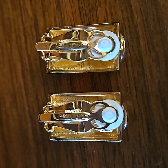 💕ST. JOHN💕 Clip On Earrings ~ Gold with Amber Stones NWOT - Picture 10 of 12